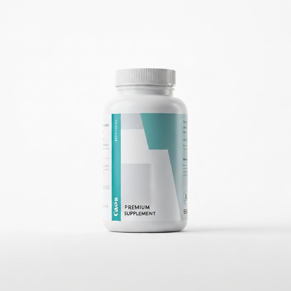 Premium supplement bottle with clean label design